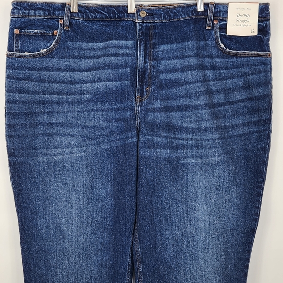 Abercrombie & Fitch Plus Size 37 24 '90s Straight Ultra High Rise Jean NWT - Picture 3 of 12